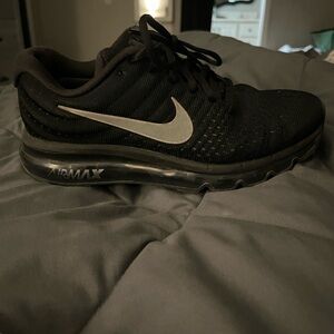 Nike Air Max Black Sneakers with White Swoosh